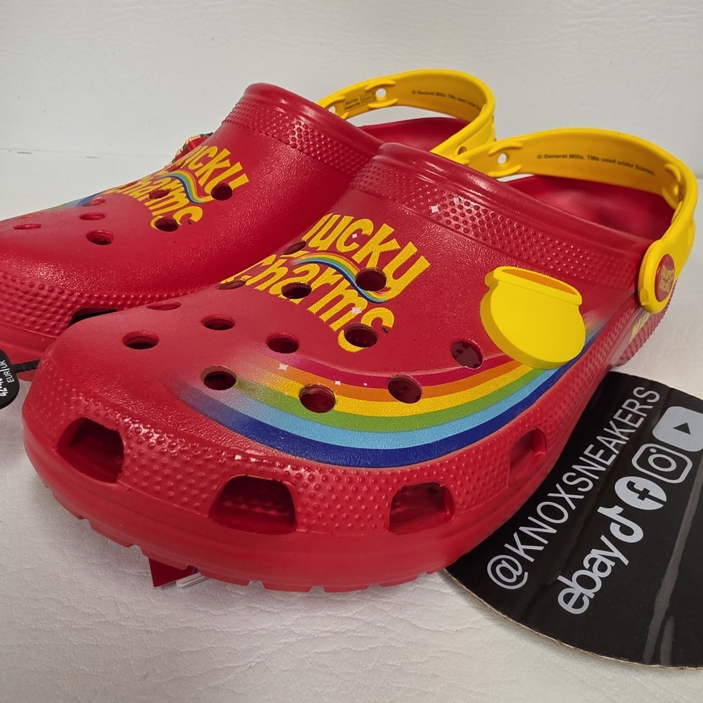 Crocs Classic Lucky Charms Red Cereal Clogs Men's Size 9 Women's Size 11